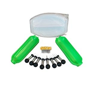 Microwave Corn Steamer w/ Corn Silk Brush m, 6 Corn Trays & 8 Holders